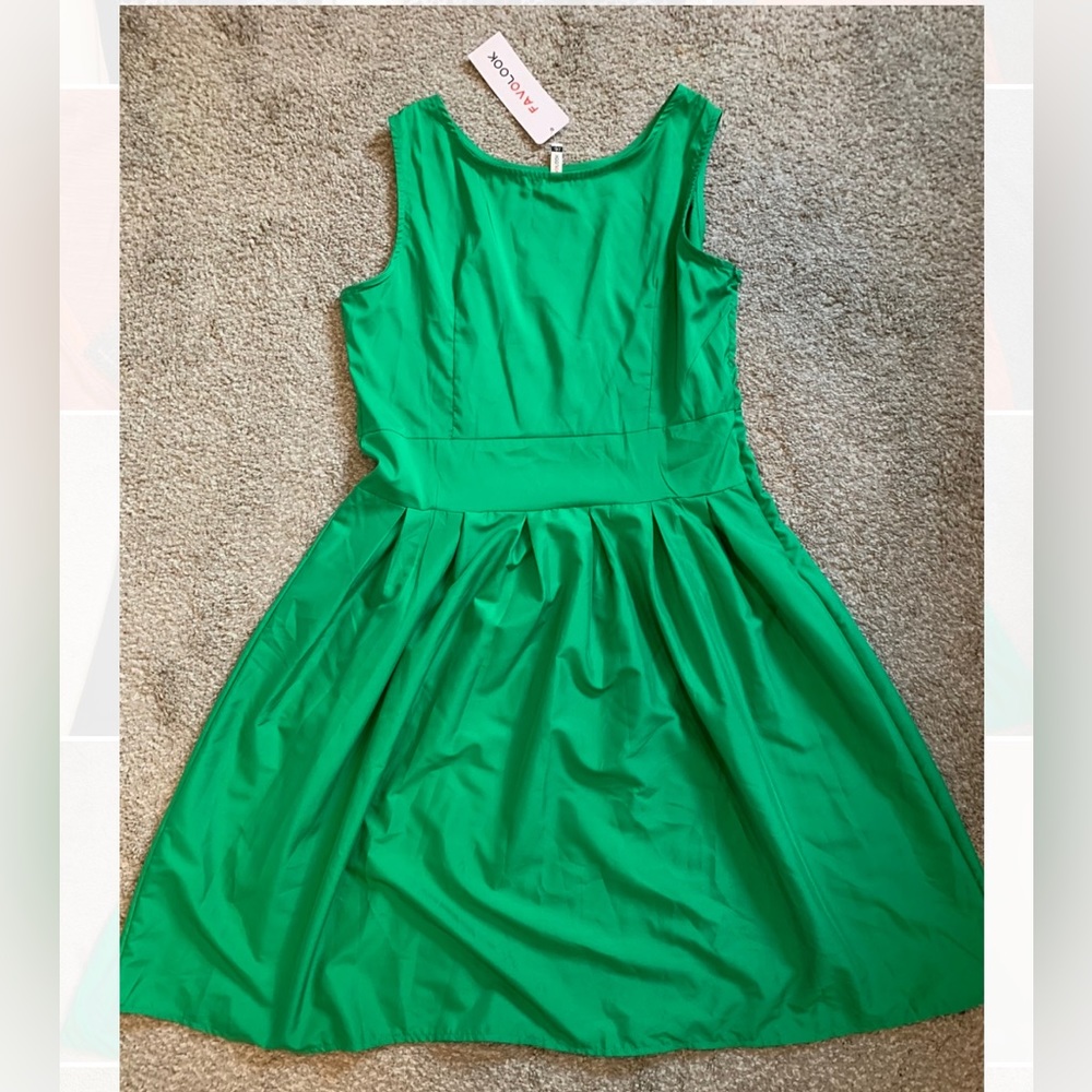 NWT Favolook green dress 2XL polyester cotton